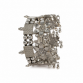 Noor Silver Floral Charm Bangle