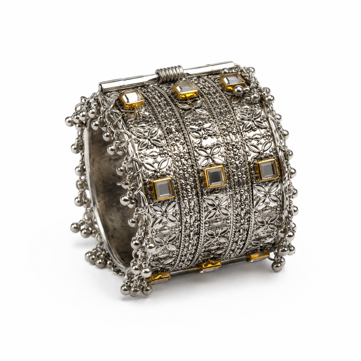 Noor Gold Mirror Oxidised Cuff