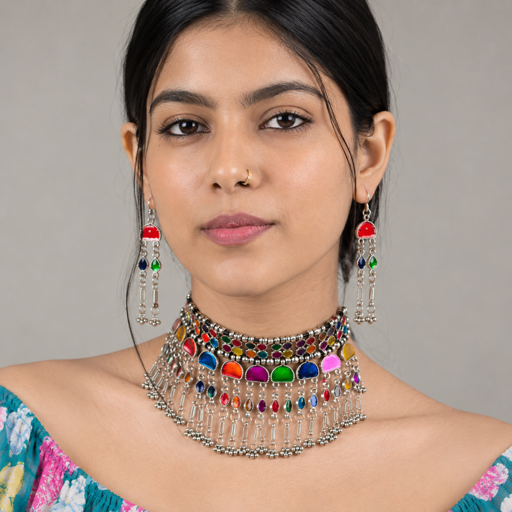 Rangeeli Multicolor Choker & Set