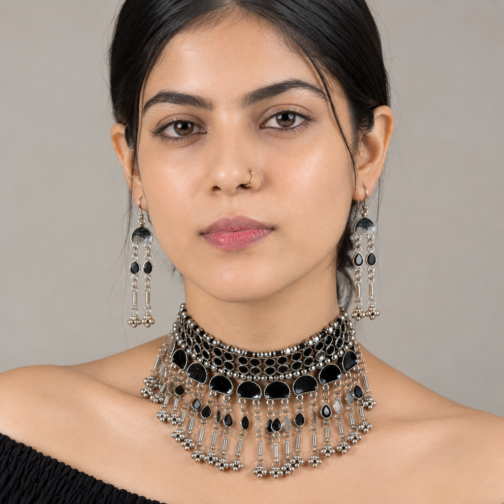 Kaali Black Stone Choker Set