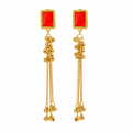 Red Meenakari Kashmiri Earrings