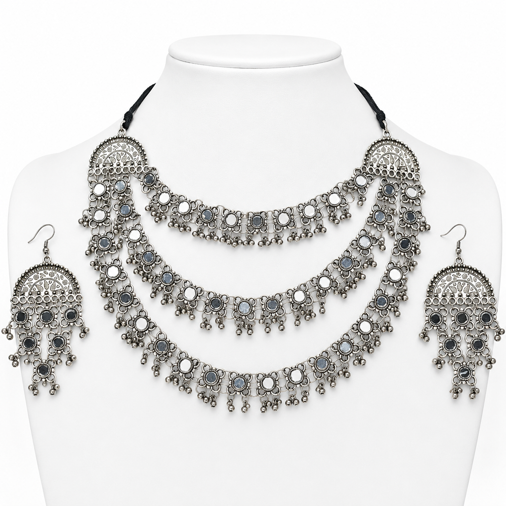 Aaina Layered Mirror Choker Set