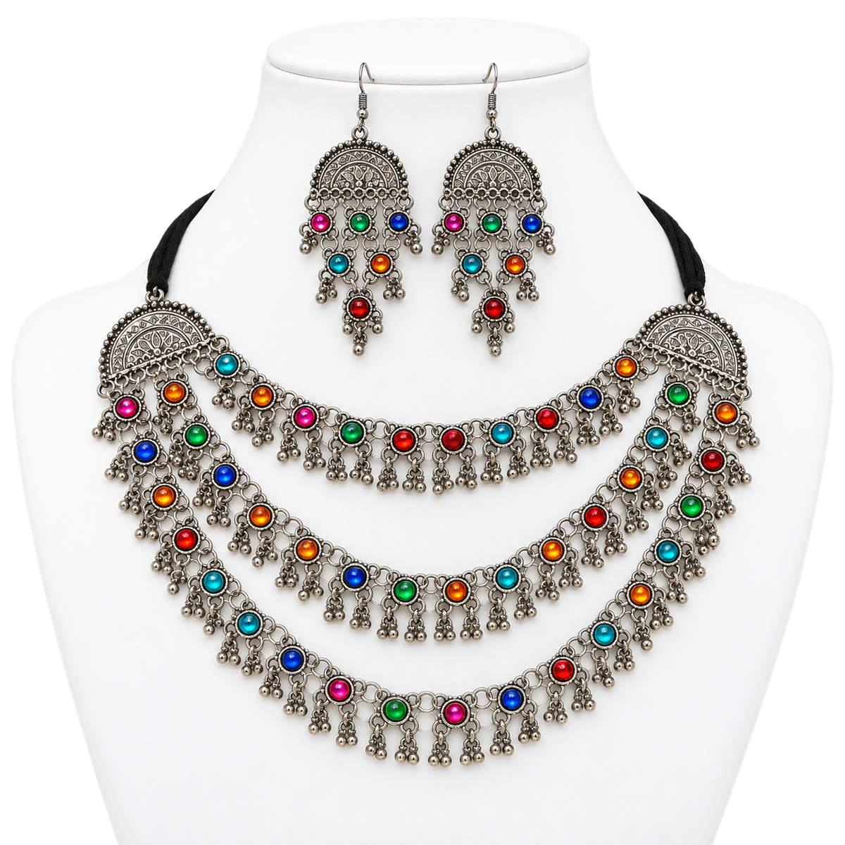 Multicolor Layered Necklace Set
