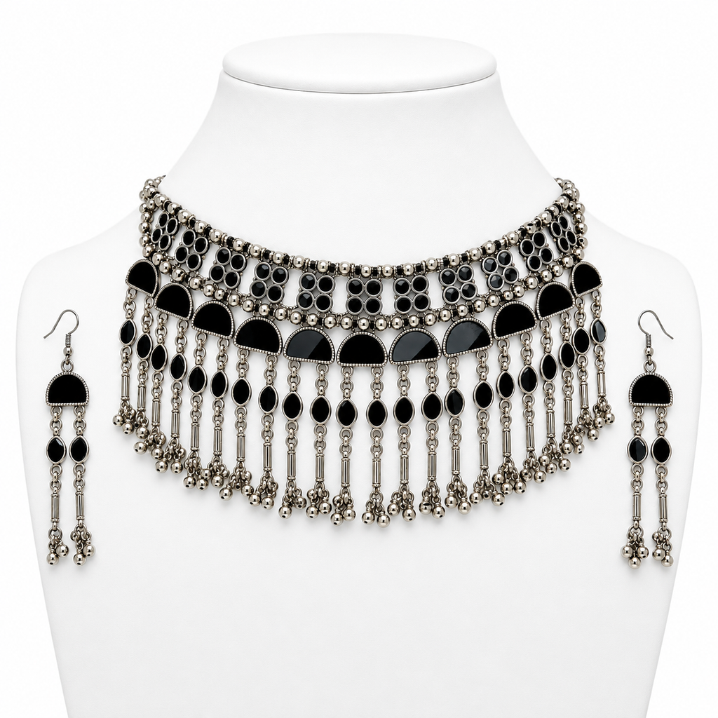 Kaali Black Stone Choker Set