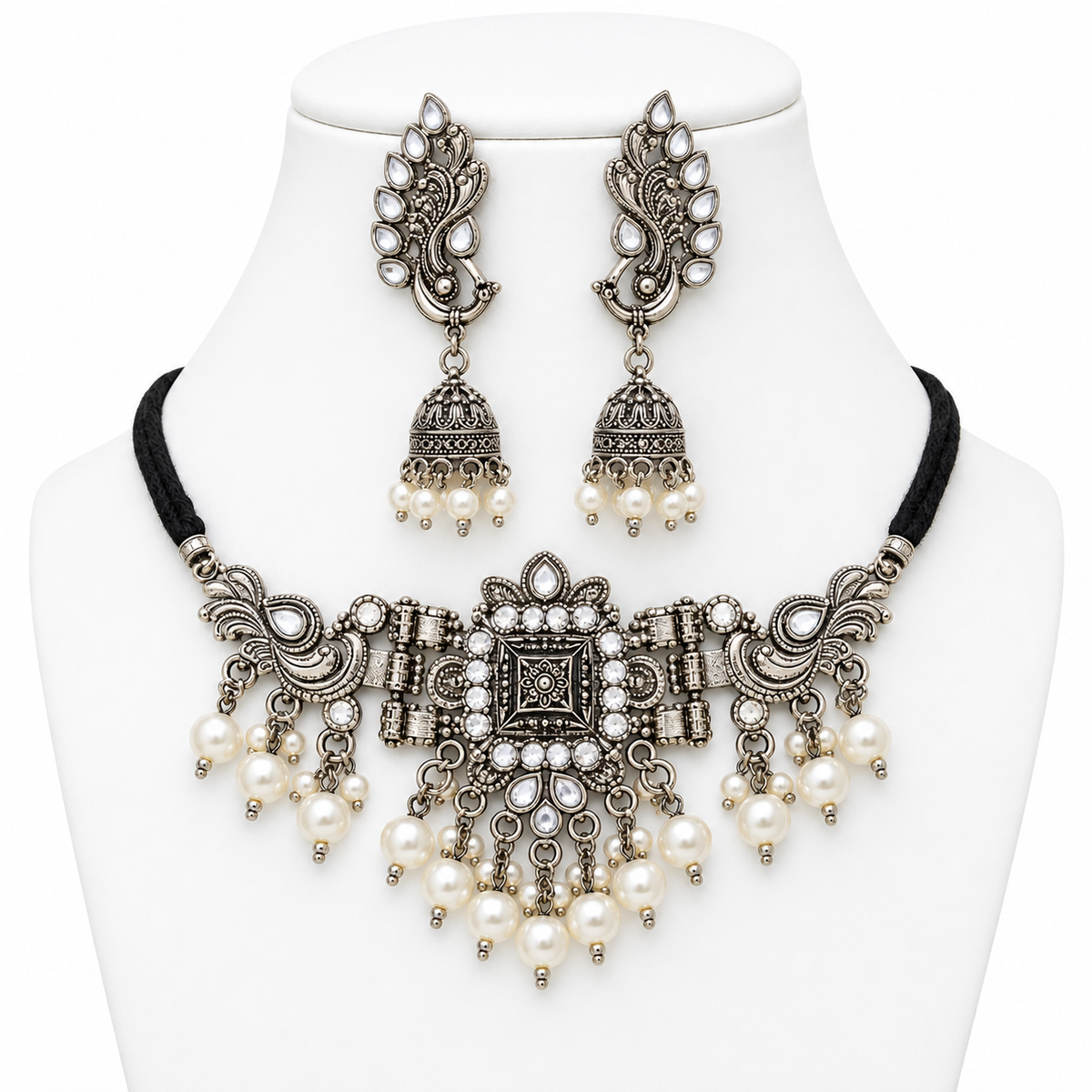 Kundan Choker Set with Jhumka Earrings