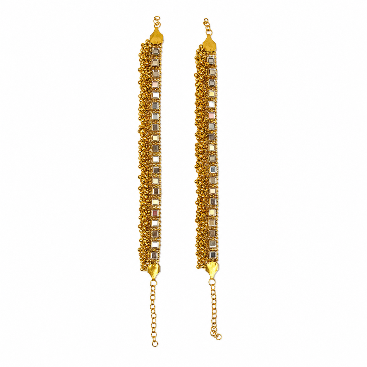 Mirror Work Gold Anklet