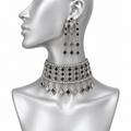 Lovela "Aaina" Oxidised Silver Mirror Choker Set