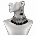 Lovela "Kajri" Oxidised Silver Choker Set
