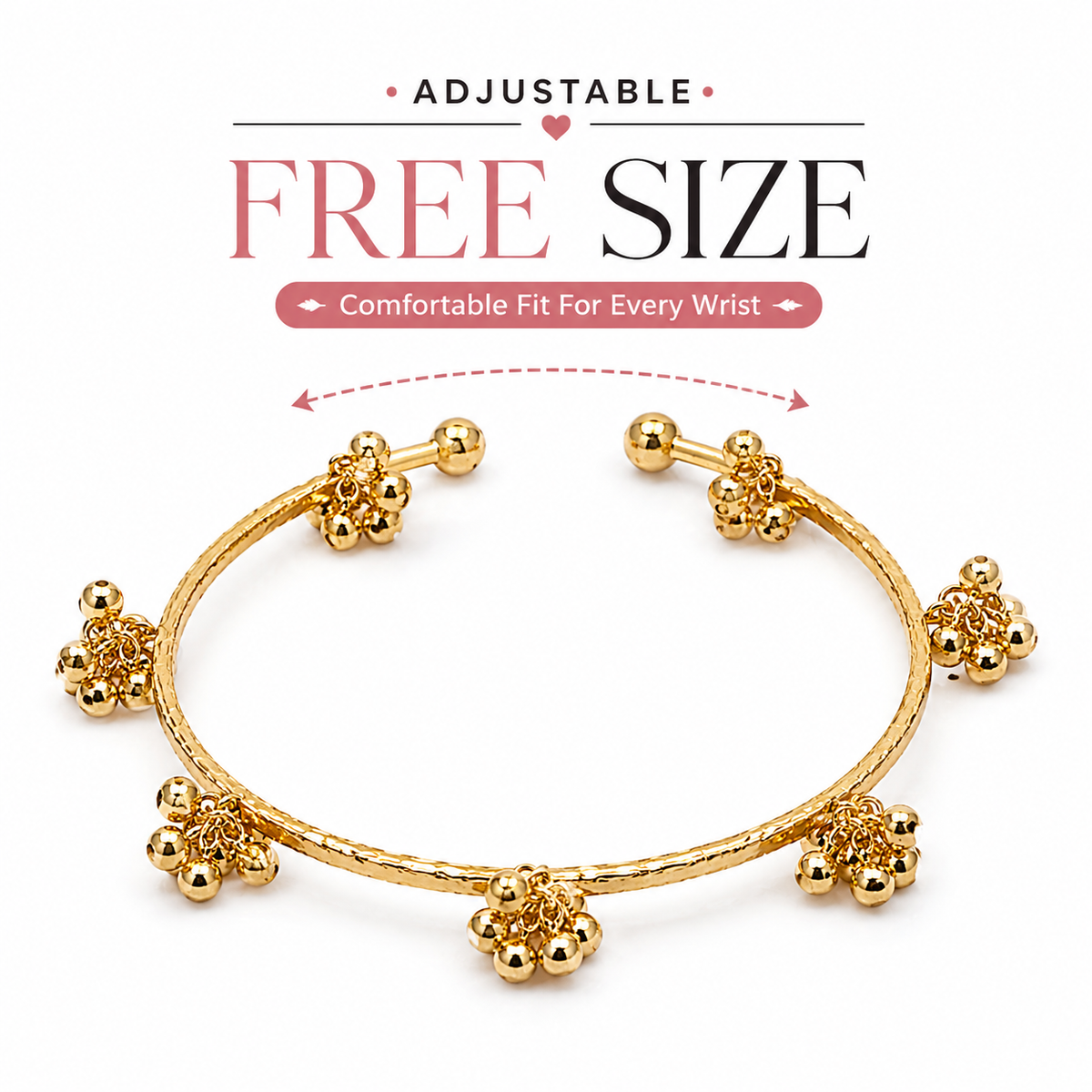 Sitara Gold Floral Ghungroo Bangles | 2 PCS