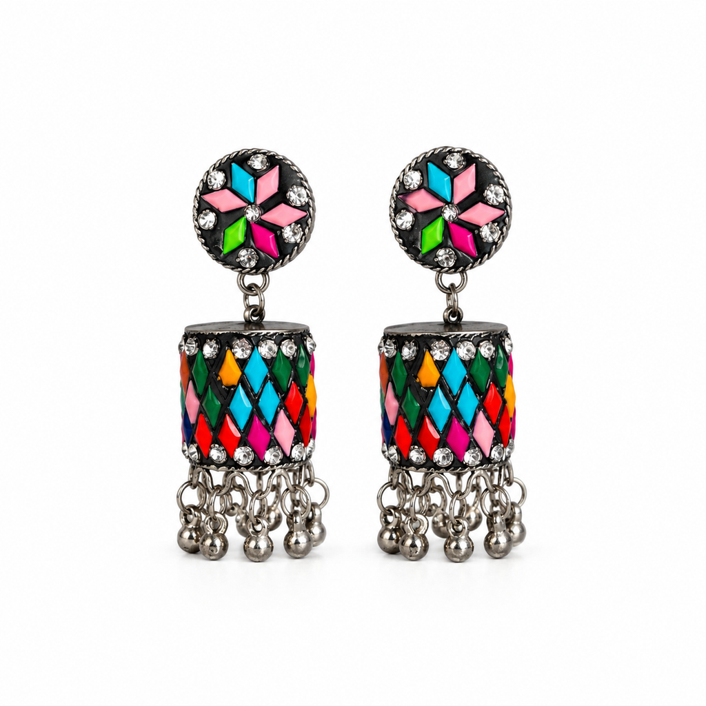 Multicolor Lakh Jhumka Earring
