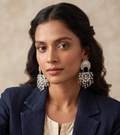 Stone Studded Chandbali Jhumka Earrings  for Women & Girls