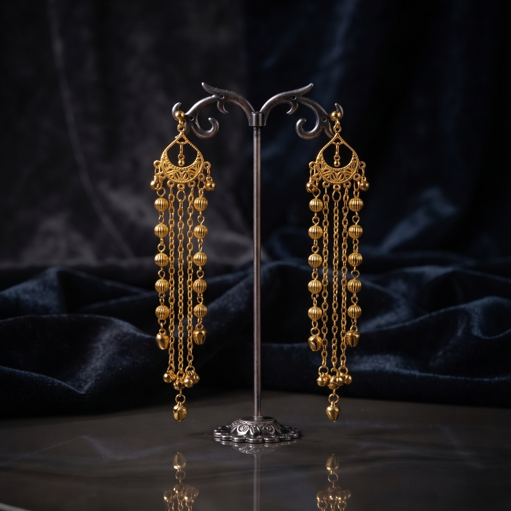 Kashmiri Style Long Chain Beaded Earring For Women & Girls