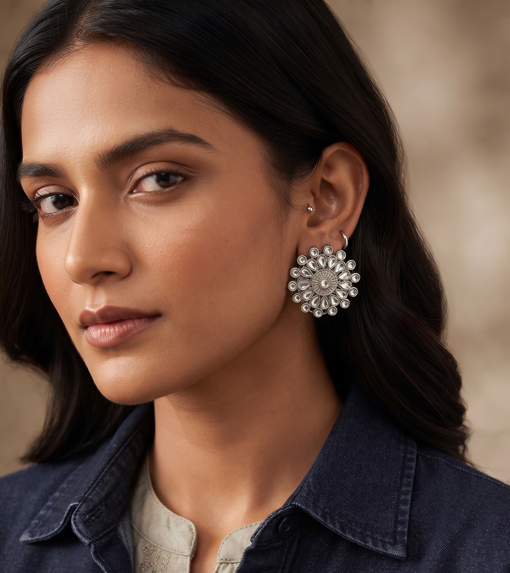 Flower Stud Earrings For Women & girls