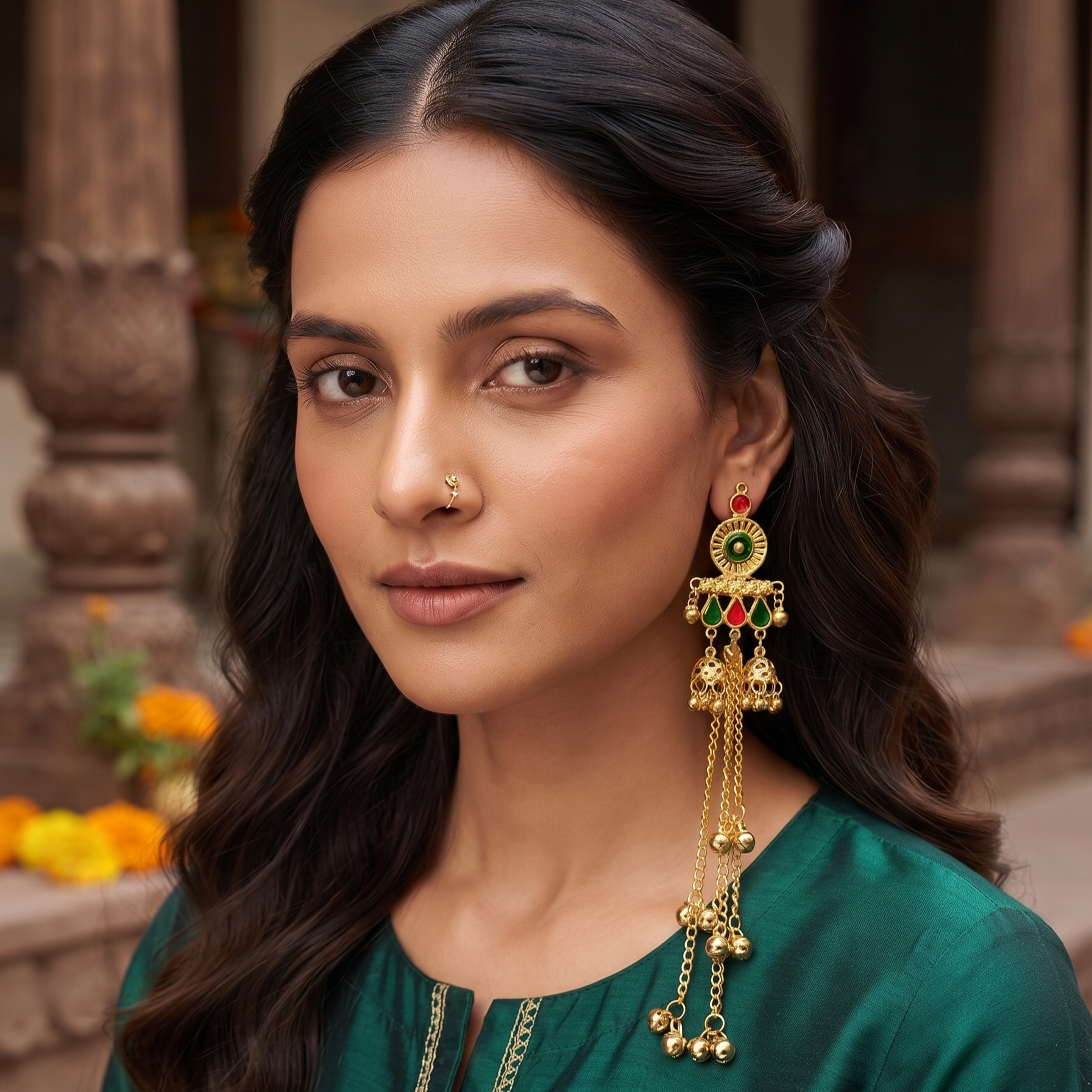 Kashmiri Style  Long Chain Jhumka Earring For Women & girl