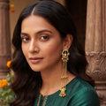 Kashmiri Style Long Chain Jhumka Earring For Women & Girls