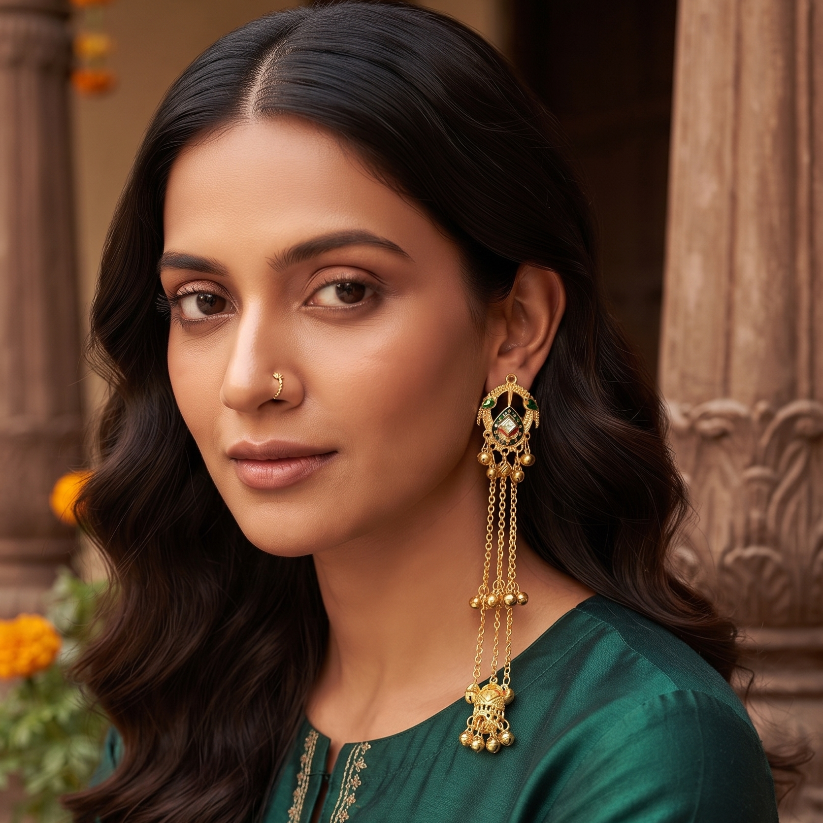 Kashmiri Style Long Chain Jhumka Earring For Women & Girls
